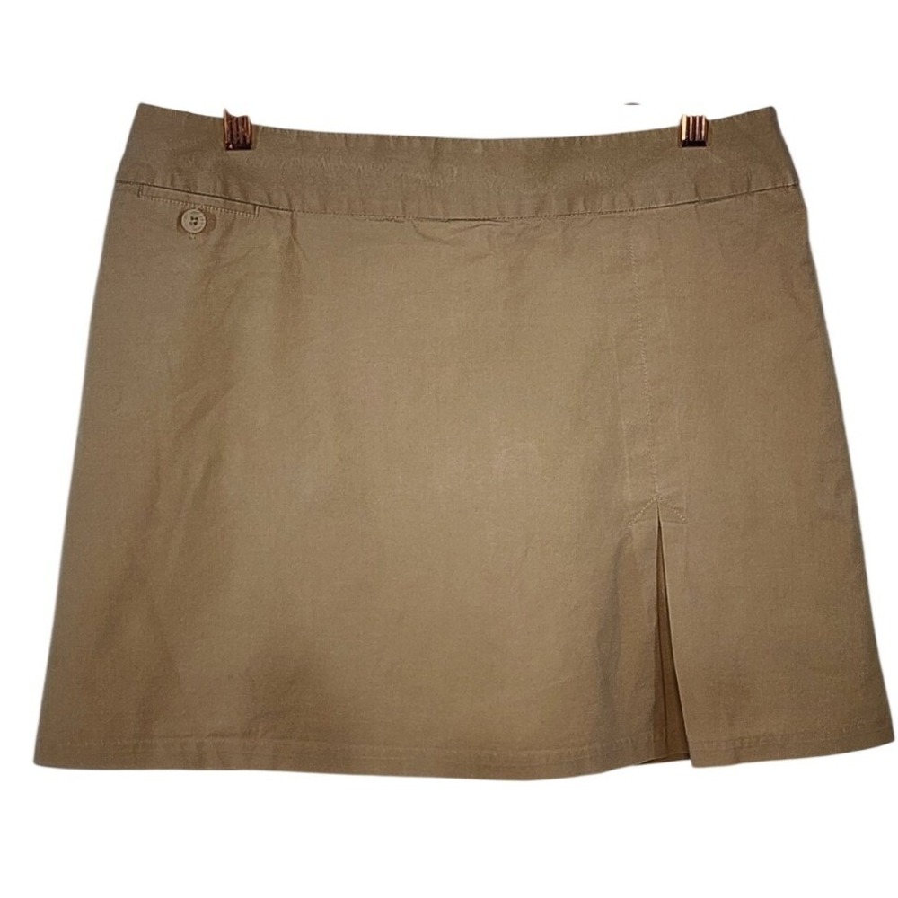 Unknown Brand Khaki Skort Size 12 Tan Preppy Casual Active Wear Slit Pocket